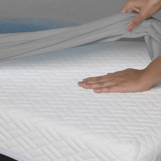 Bamboo|Terry|Waterproof|Mattress|Protector|72|48|inches|Double|Size|Grey