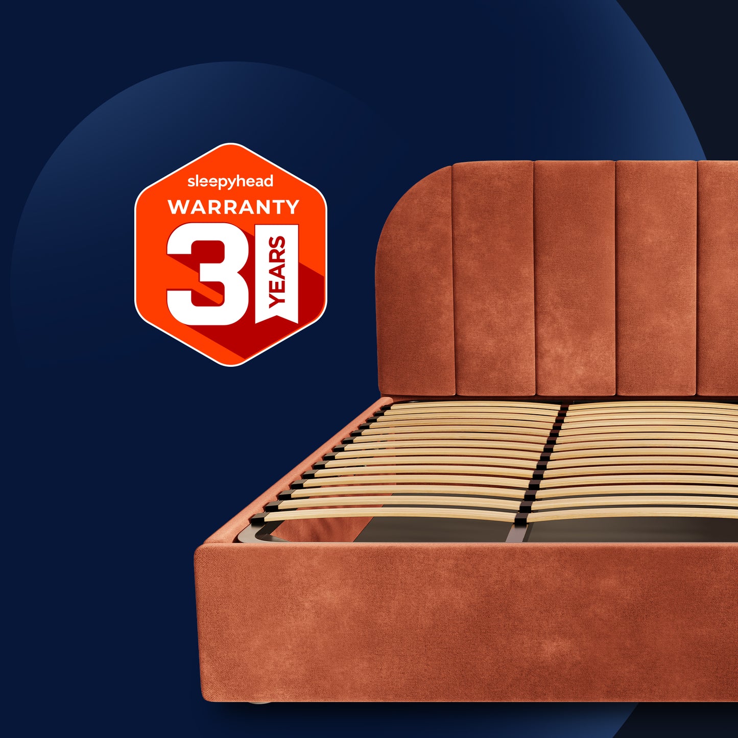 Boba Bed WS - Upholstered Bed with Hydraulic Storage King Size (Baked Clay Rust)