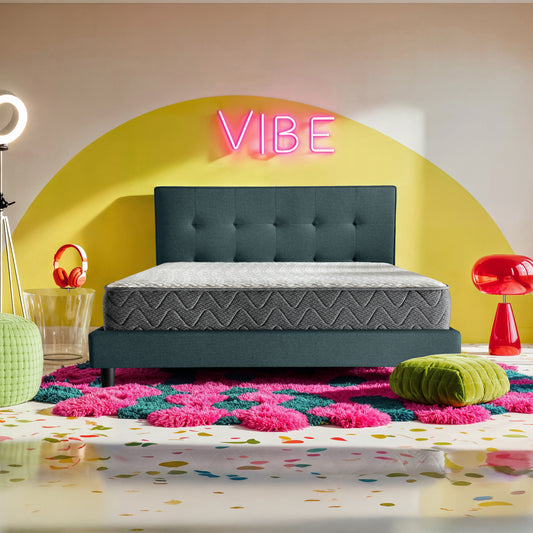 Boba Bed NS - Upholstered Bed Without Storage, Queen Size (Mirage Blue)