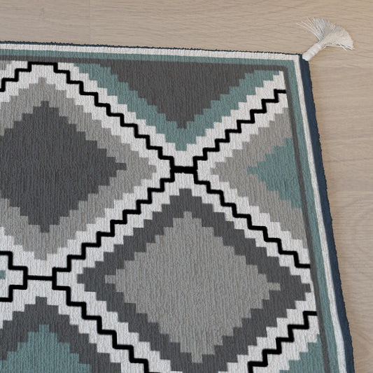 Checks|Premium|Geometric|Dhurrie|48|72|inches|4|6|ft|Grey