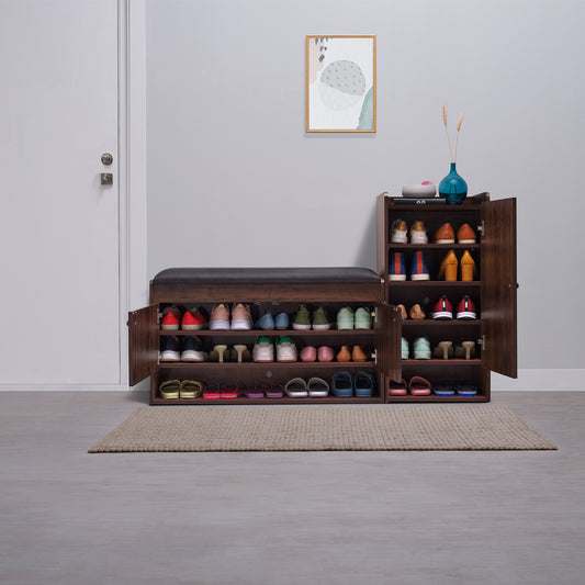 Footsie|Shoe|Rack|Combo|with|Cushion|Seat