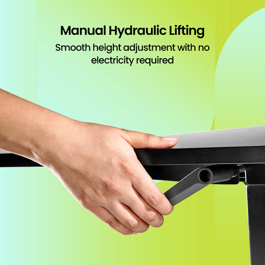 Lyft - Height Adjustable Table (Black Base and Black Top)