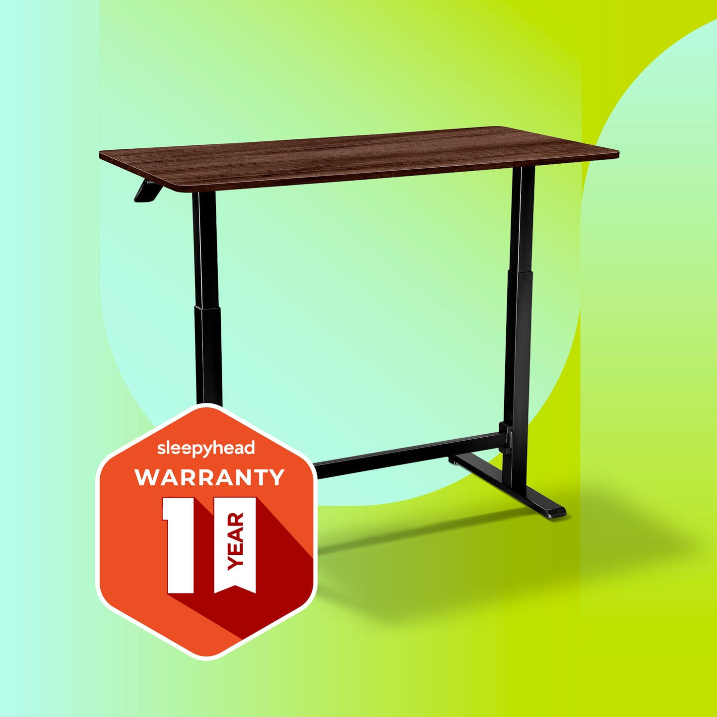 Lyft - Height Adjustable Table (Black Base and Walnut Top)