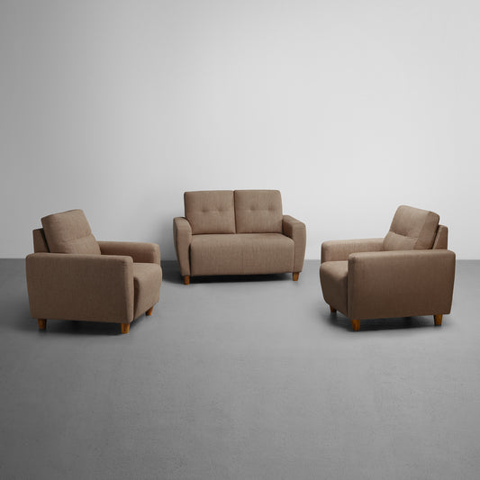 Sofa|Yolo|2+1+1|Seater|Sofa|Set|Fabric|Coco|Brown