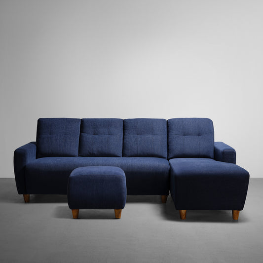 Sofa|Yolo|3|Seater|RHS|L|Shape|Sofa|Set|with|Ottoman|Fabric|Berry|Blue
