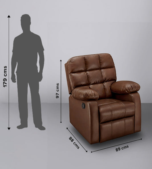 Recliner|R5|Plush|Leatherette|Glossy|Sandy|Swag|One|Seater