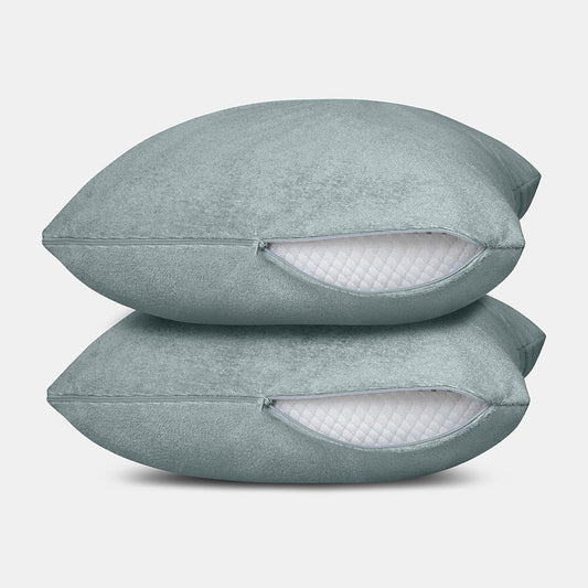 Waterproof|Bamboo|Terry|Pillow|Protector|28"18"|Set|of|2|Grey