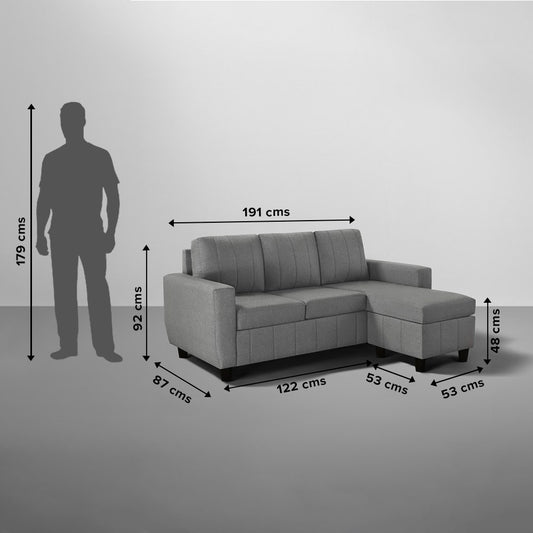 Sofa|Bae|4|Seater|Interchangeable|L|Shape|Sofa|Set|Fabric|Stone|Grey