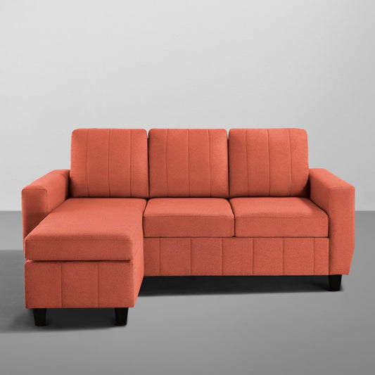 Sofa|Bae|4|Seater|Interchangeable|L|Shape|Sofa|Set|Fabric|Ember|Orange