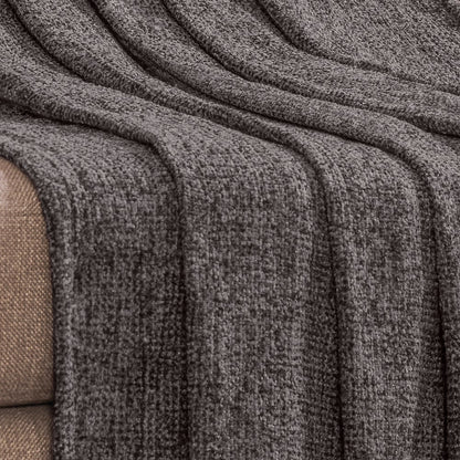 Premium|Soft|Chenille|Throw|for|Sofa|Bed|&|Couch-Grey