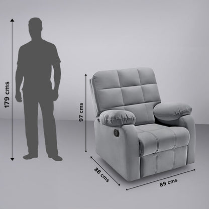 Recliner|R5|Fabric|Grey|One|Seater