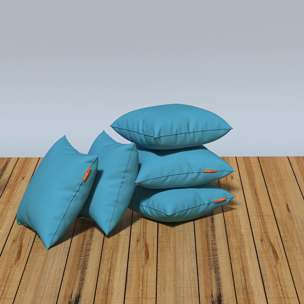 Spring|Cushion|Covers|with|Cushion|Fillers|Blue-Ocean|Blue|Set|of|5|Combo