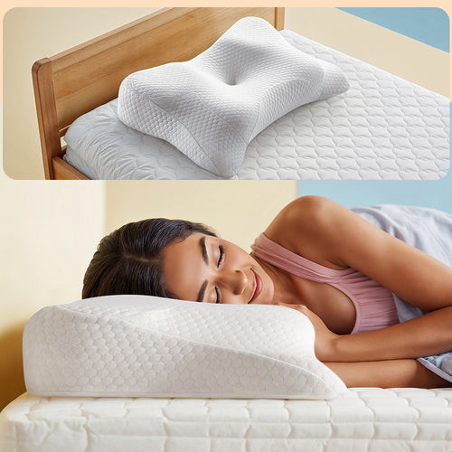 Yawn|Winged|3D|Support|Butterfly|Memory|Foam|Pillow|26|15|Inch|White