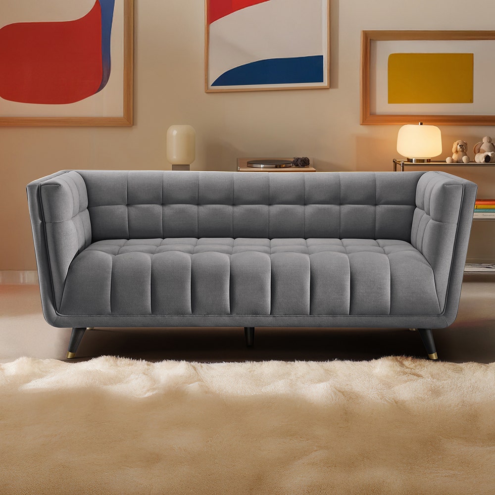 Sofa|BITE|3|Seater|Fabric|Gunmetal|Grey