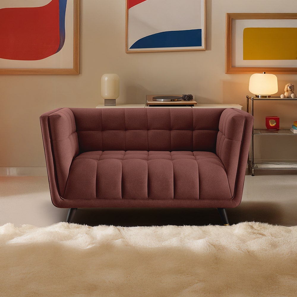 Sofa|BITE|2|Seater|Fabric|Firedbrick|Red