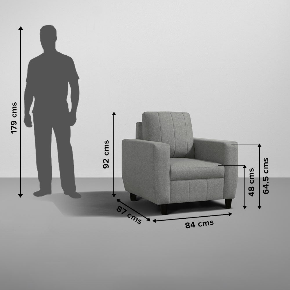 Sofa|Bae|2+1+1|Seater|Sofa|Set|Fabric|Stone|Grey