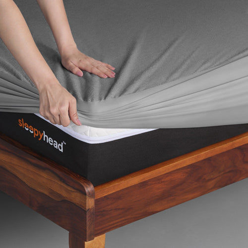 Bamboo|Terry|Waterproof|Mattress|Protector|72|72|inches|King|Size|Grey