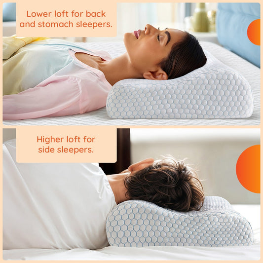 Yawn|Neck|Contour|Ortho|Cool|Pad|Cervical|Memory|Foam|Pillow|21|13|Inch|White