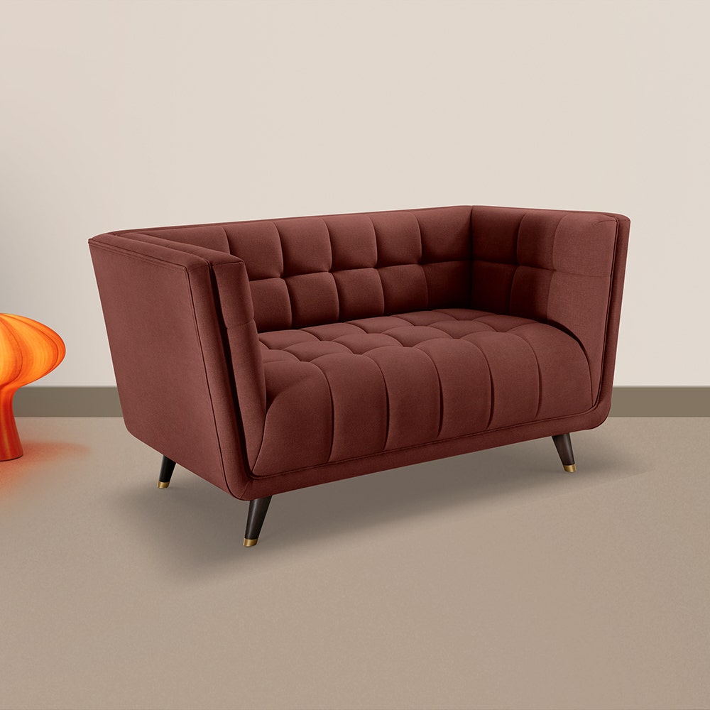 Sofa|BITE|2|Seater|Fabric|Firedbrick|Red
