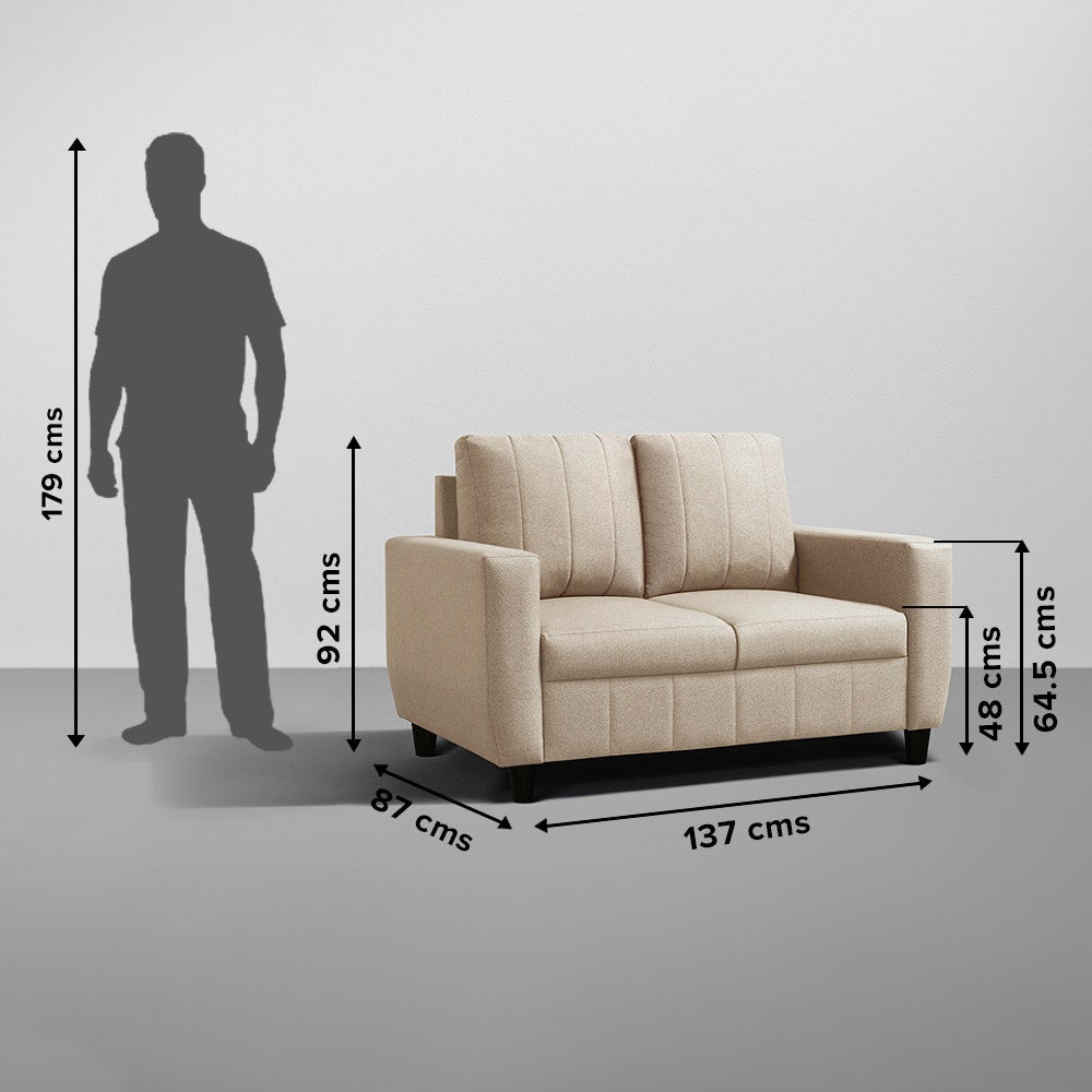 Sofa|Bae|2|Seater|Sofa|Fabric|Pebble|Brown