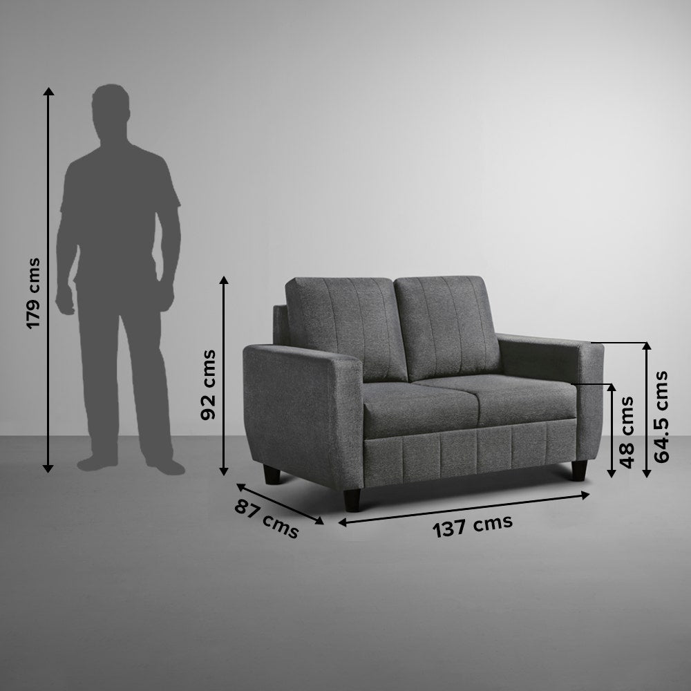 Buy Sleepyhead Bae 2 Seater Woody Brown Fabric Sofa Onlin