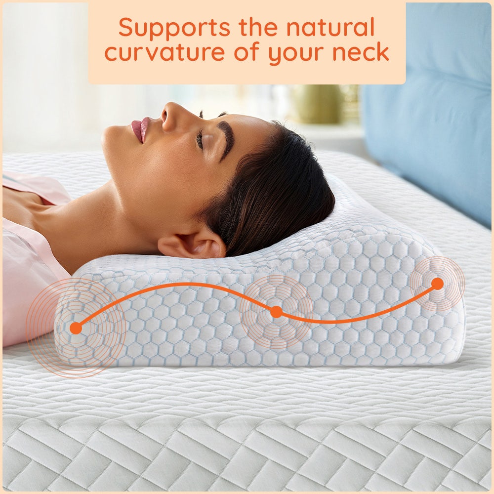 Yawn|Neck|Contour|Ortho|Cool|Pad|Cervical|Memory|Foam|Pillow|21|13|Inch|White