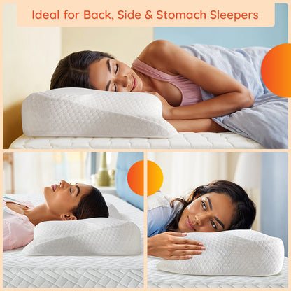 Yawn|Winged|3D|Support|Butterfly|Memory|Foam|Pillow|26|15|Inch|White