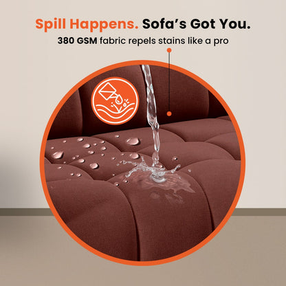 Sofa|BITE|3|Seater|Fabric|Firedbrick|Red