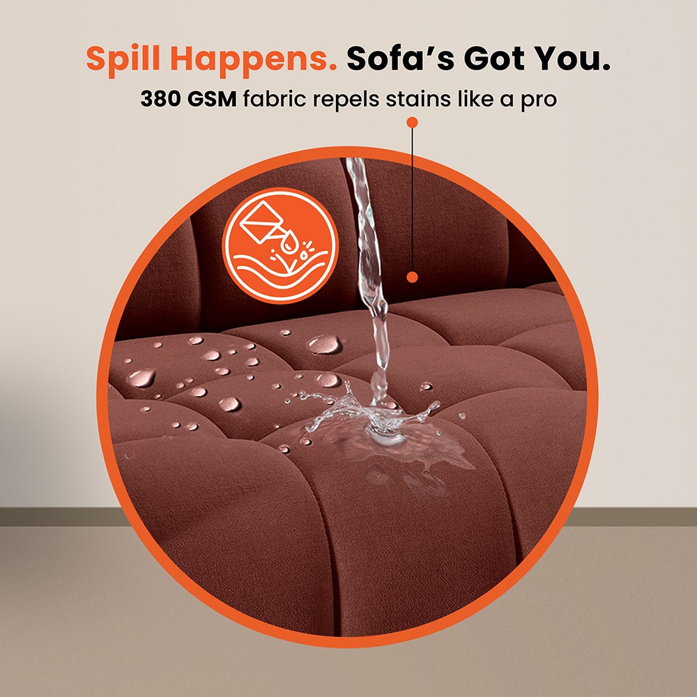 Sofa|BITE|2|Seater|Fabric|Firedbrick|Red