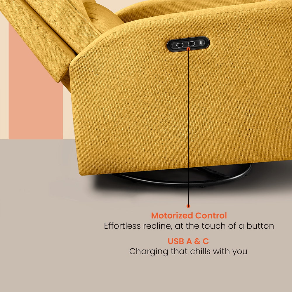 Recliner|R8|Fabric|Arrowwood|Yellow|1|Seater