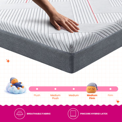 Laxe - Pincore Latex Mattress with BodyIQ Orthopedic Memory Foam - Ivory White