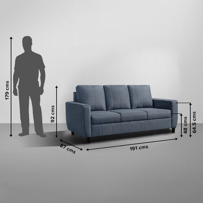 Sofa|Bae|3+1+1|Seater|Sofa|Set|Fabric|Ocean|Blue