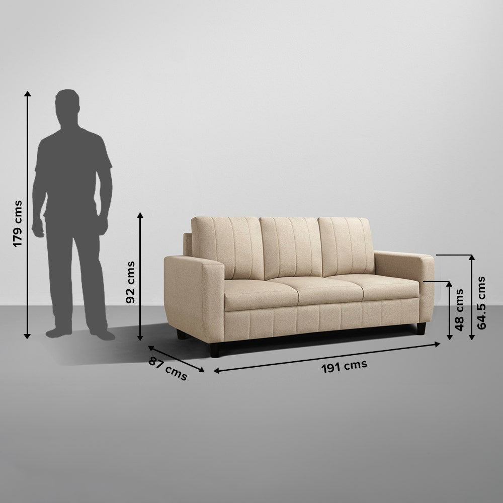 Sofa|Bae|3+1+1|Seater|Sofa|Set|Fabric|Pebble|Brown