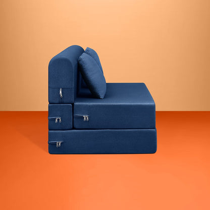 Napster|Sofa|Cum|Bed|3|seater|Fabric|Indigo|Blue