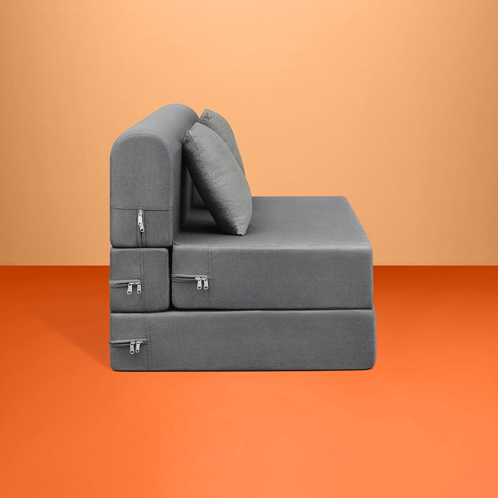 Napster|Sofa|Cum|Bed|3|seater|Fabric|Graphite|Grey