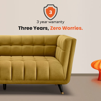 Sofa|BITE|3|Seater|Fabric|Arrowwood|Yellow