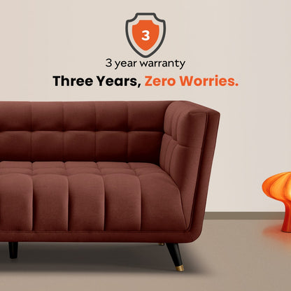 Sofa|BITE|3|Seater|Fabric|Firedbrick|Red