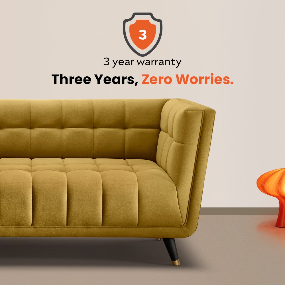 Sofa|BITE|2|Seater|Fabric|Arrowwood|Yellow