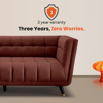 Sofa|BITE|2|Seater|Fabric|Firedbrick|Red