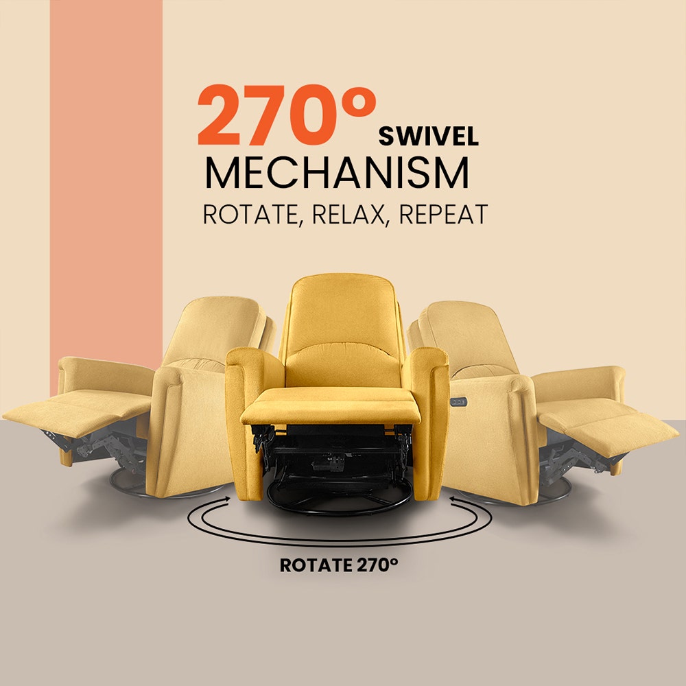 Recliner|R8|Fabric|Arrowwood|Yellow|1|Seater