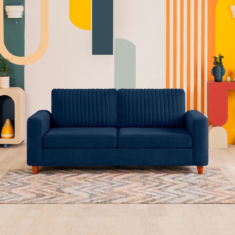 Sofa|Tilt|3|Seater|Lounger|Sofa|with|Adjustable|Backrest|Berry|Blue