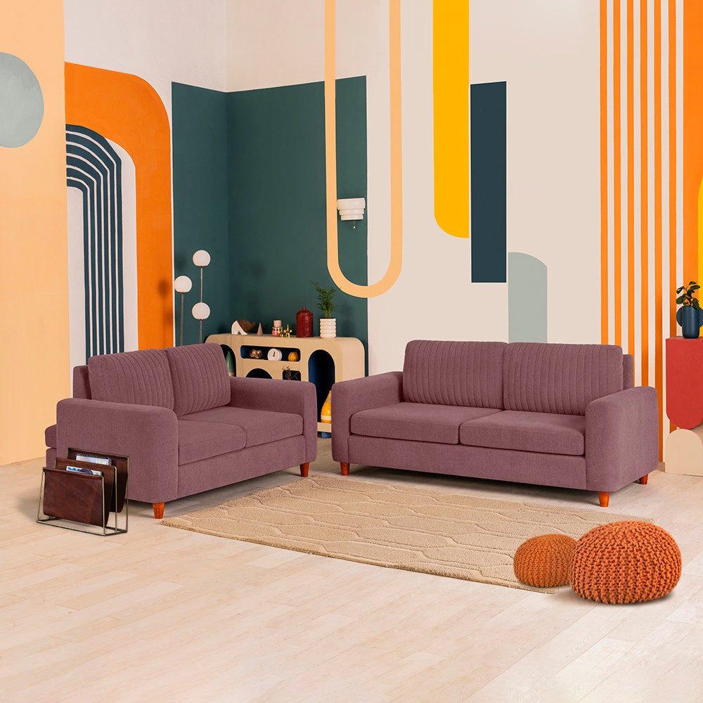 Sofa|Tilt|3|+|2|Seater|Lounger|Sofa|with|Adjustable|Backrest|Lilly|Pink