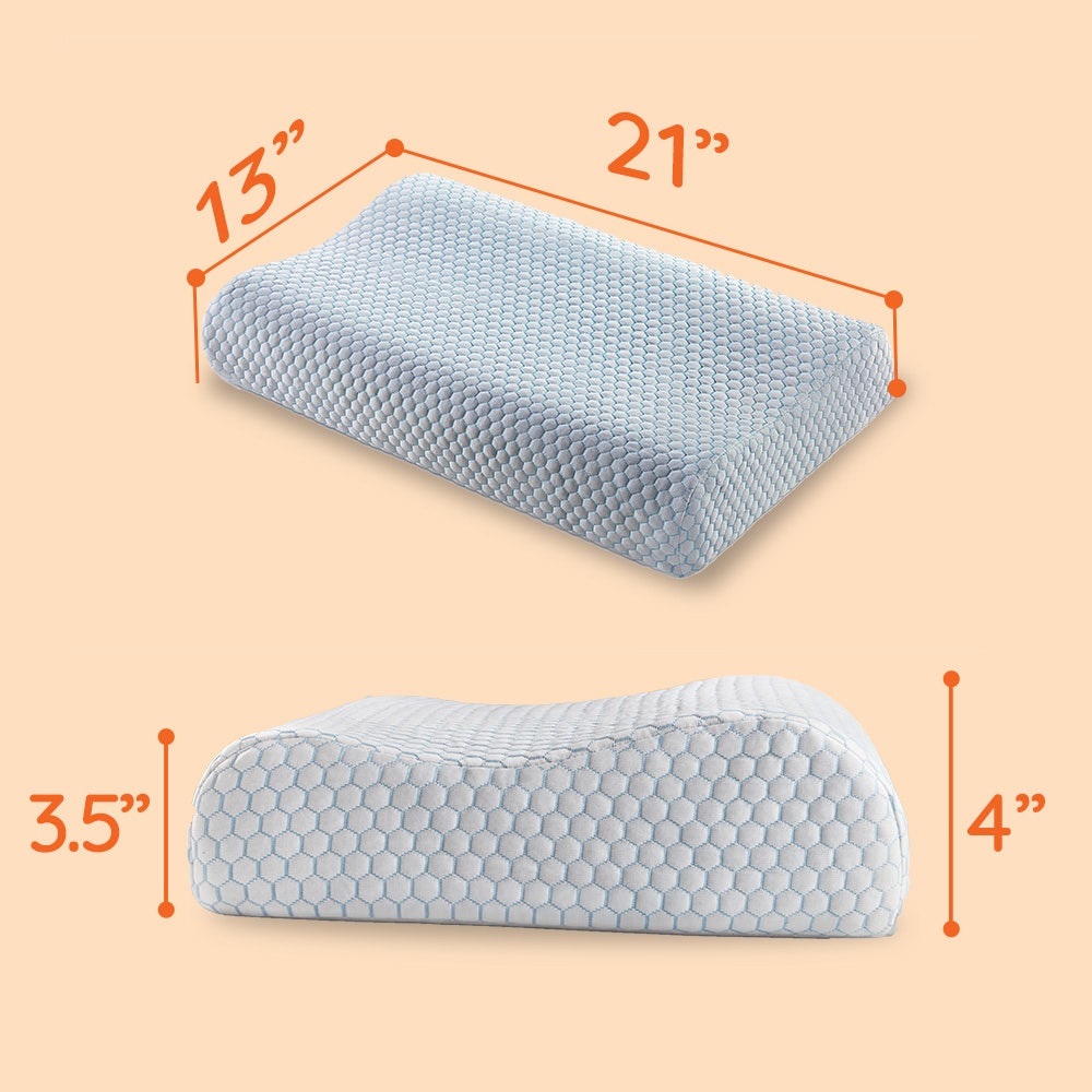 Yawn|Neck|Contour|Ortho|Cool|Pad|Cervical|Memory|Foam|Pillow|21|13|Inch|White