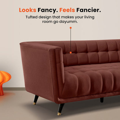 Sofa|BITE|2|Seater|Fabric|Firedbrick|Red