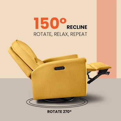 Recliner|R8|Fabric|Arrowwood|Yellow|1|Seater