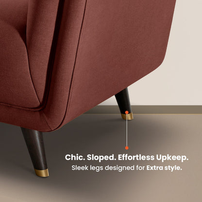 Sofa|BITE|3|Seater|Fabric|Firedbrick|Red