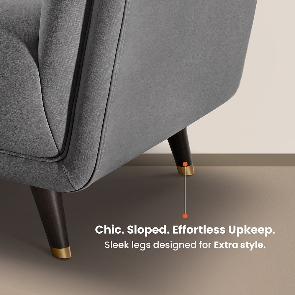 Sofa|BITE|3|Seater|Fabric|Gunmetal|Grey