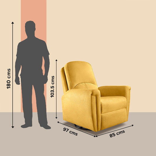 Recliner|R8|Fabric|Arrowwood|Yellow|1|Seater