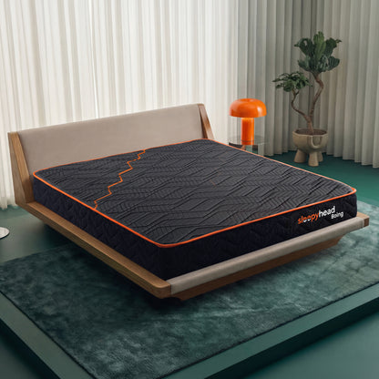 Boing - 3 Zone Pocket Spring Mattress with HR Foam, Zero Partner Disturbance & Spinal Support - Black
