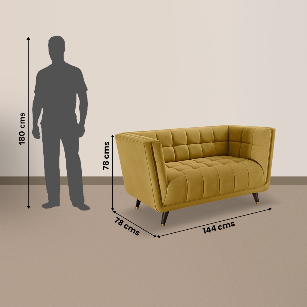 Sofa|BITE|2|Seater|Fabric|Arrowwood|Yellow